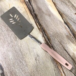 Vintage Korea Pink Slotted Spatula Turner Kitchen Utensil 11” Mauve Retro